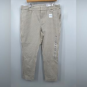 Old Navy High Rise Pixie Pants Womens Size 16 Stretch Gingham Print
